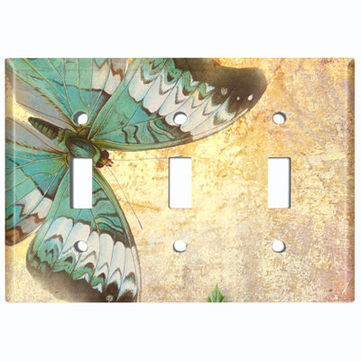 Plaque murale 3 lumières à interrupteur papillon