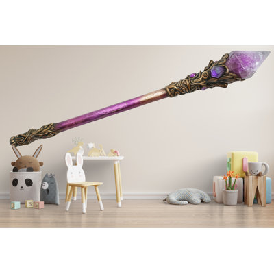 Amethyst Wand Wall Art, Crystal Magic Wand, Fantasy Decor, Mystic Wall Art 437Mv