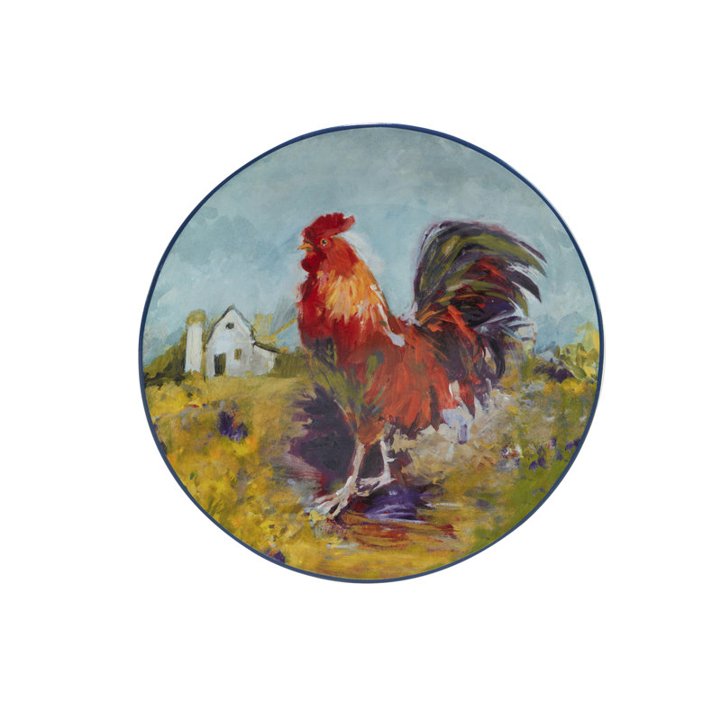 Ensemble de 4 assiettes coq certifiées International Rooster Meadow