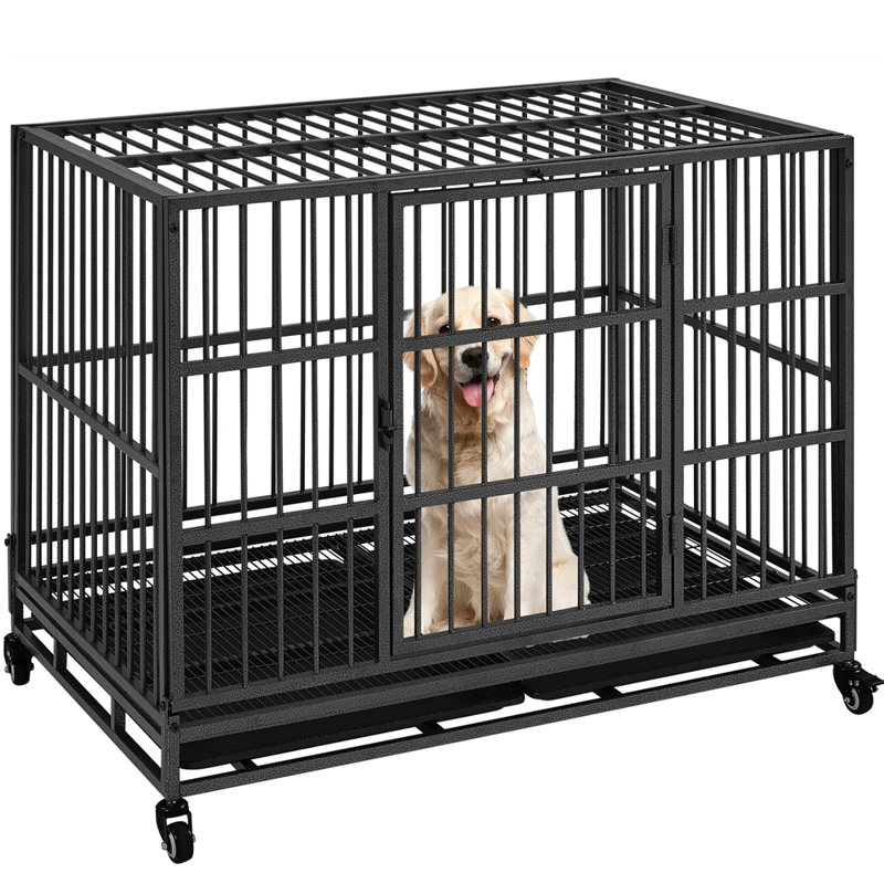 Indestructible Dog Crate For Medium-to-Large-Sized Dogs, Medium (33.5"" H x 27"" W x 42"" D)