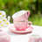 Tea Party Set For Little Girls Ages 3-8, Pink Heart Porcelain Tea Set With Gold Trim Edges, Princess Tea Time Toy Includes Pot & Cups & Saucers & Suitcase, Birthday Gifts For Toddlers Girls