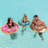 3Pack Donut Inflatable Pool Float with Glitters 32.5”
