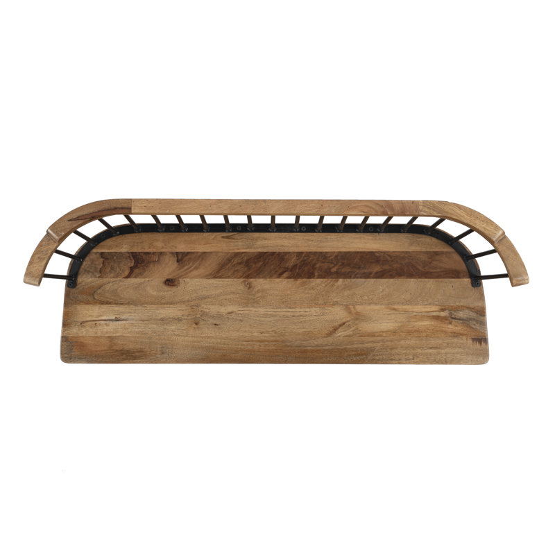 Tempe Mango Wood Spindle Back 51.25"W Bench, Natural Mango/Black
