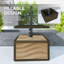 Base de parasol de patio en PEHD Rich Brown avec table intégrée, capacité de 176 lb, sur roulettes