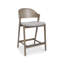 Upholstered Counter Stool with Solid Wood Frame-965519126