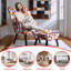 Kade Upholstered Linen With Footstool Armchair-1420004866