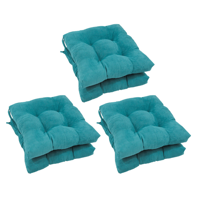 Outdoor 3.5'' Seat Cushion, Aqua Blue Cotton