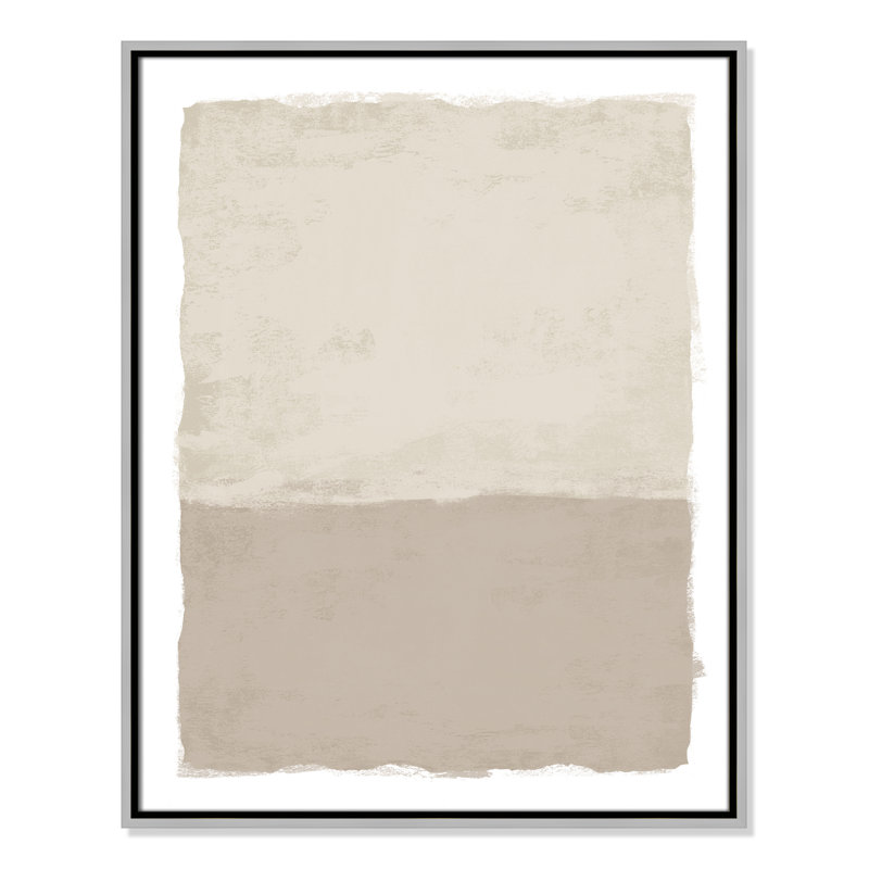 «Silent Sands II» par Natalie Carpentieri, 23.5' W x 29.5' H, Flottant argenté