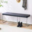 Banc à langer noir en métal argenté Caractéristique charmante - Chaise en cuir Pu pour différentes pièces Guide d'assemblage et d'installation simple inclus avec structure attrayante