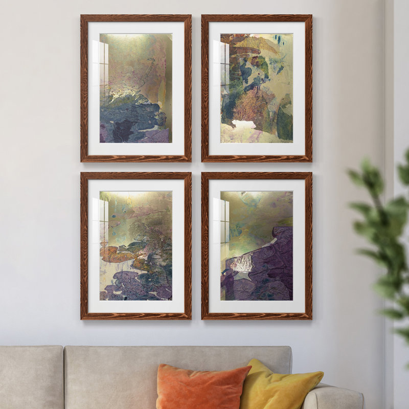 «Monet's Landscape I», ensemble de 4 reproductions de cadres photo, Érable, H 31,5 po x l 47 po x P 1,5 po