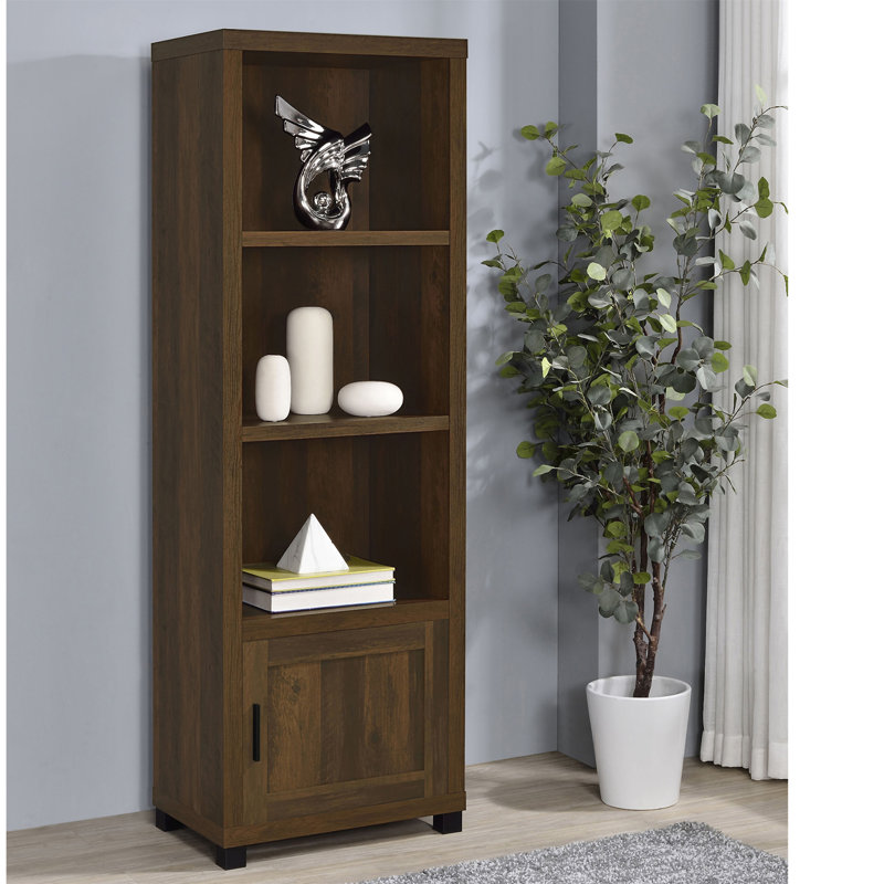 Tour média en bois d'ingénierie à 3 tablettes Vivek, Pinède