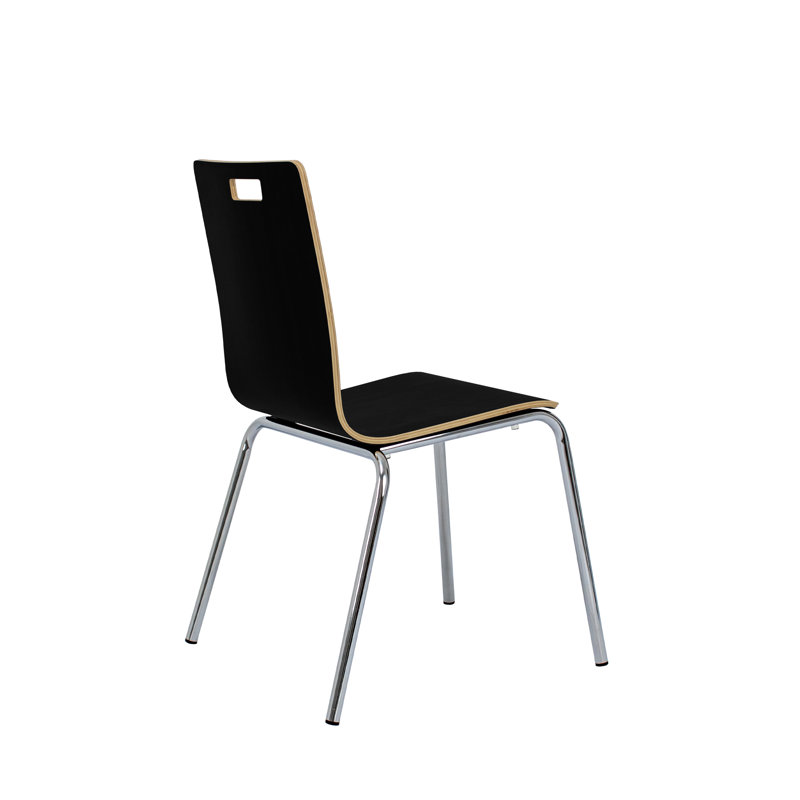 Chaise empilable Bushwick, siège en contreplaqué cintré avec finition stratifiée, Espresso, 4