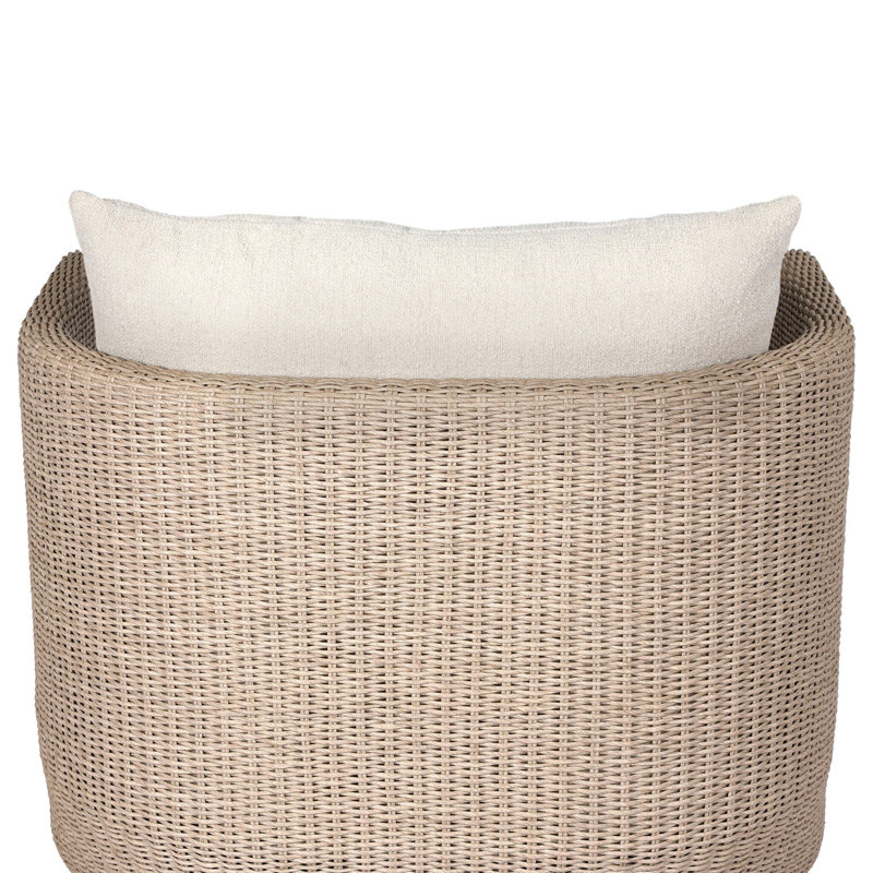 Corrigan Outdoor Swivel Armchair, Vintage White