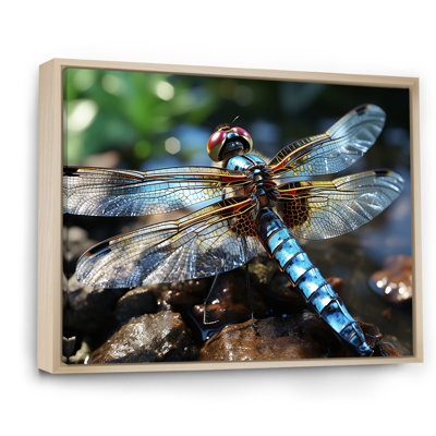 «Blue Fluttering Dragonfly I», art mural libellule