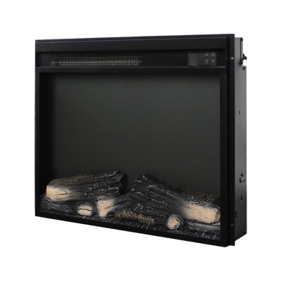 23 Inch Ultra Thin Electric Fireplace Insert Log Realistic Flame Remote Control Timer Overheating Protection Double Device 1400w Heat 5000 's Per Hour 11 Temperature Settings 50000 Hours Led Source 4