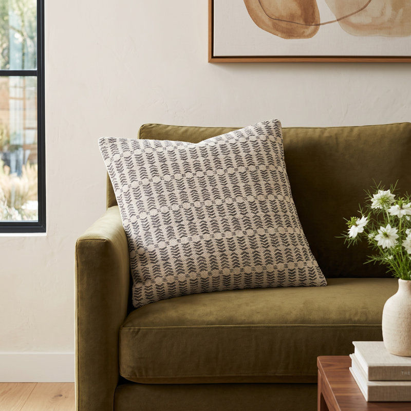 Hemlen Geometric Cotton Blend Reversible Throw Pillow, Polyester/Polyfill