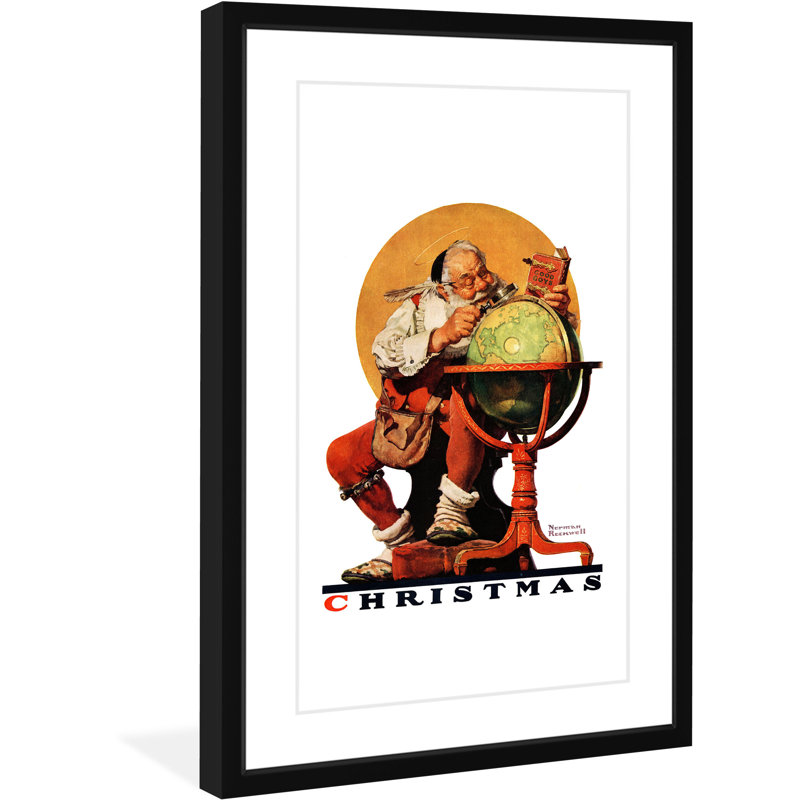 Santa At The Globe Saturday by Norman Rockwell - Single Picture Frame Print, 61cm H x 41cm W