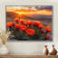 Cactus en fleurs au coucher du soleil II - Cactus, art mural-433165521-433165533-433165534