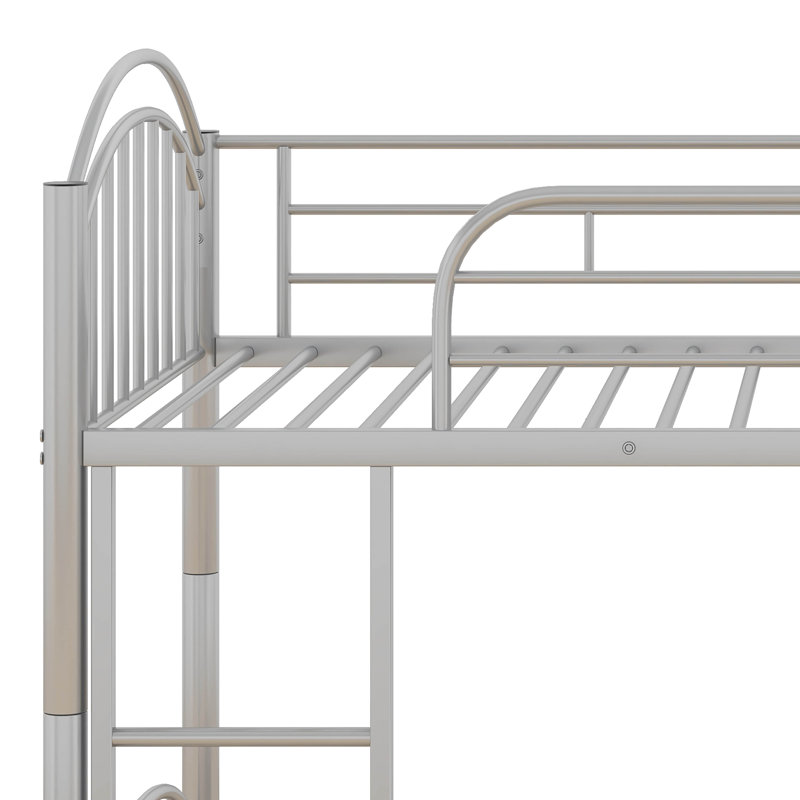 Grateron Kids Twin Over Twin Bunk Bed, Silver