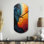 Horloge murale asymétrique orange, bleu sarcelle, Rhythic Illusion II