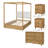 Lysiane 4 Pieces Bedroom Furniture Set, Queen Size Solid Wood Canopy Bed, 6-Drawer Dresser And 2 Nightstands-1248472424