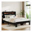 Cadre de lit très grand, cadre de lit plateforme en bois avec tête de lit à DEL avec rangement et 2 ports USB, silencieux, aucun sommier nécessaire et outil d'assemblage facile, grand rangement sous le lit, noir foncé-1381996135-1381996130