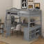 Full Wooden Loft Bed With Desk-1262414555