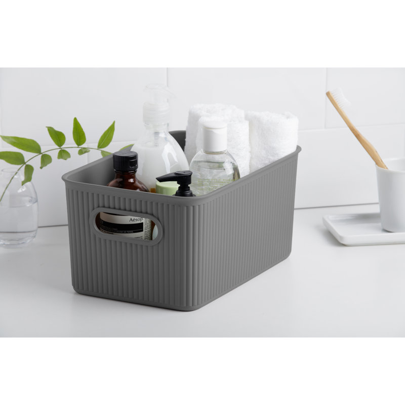 Cube en plastique, Gris, H 5 po x l 10,5 po x P 7 po