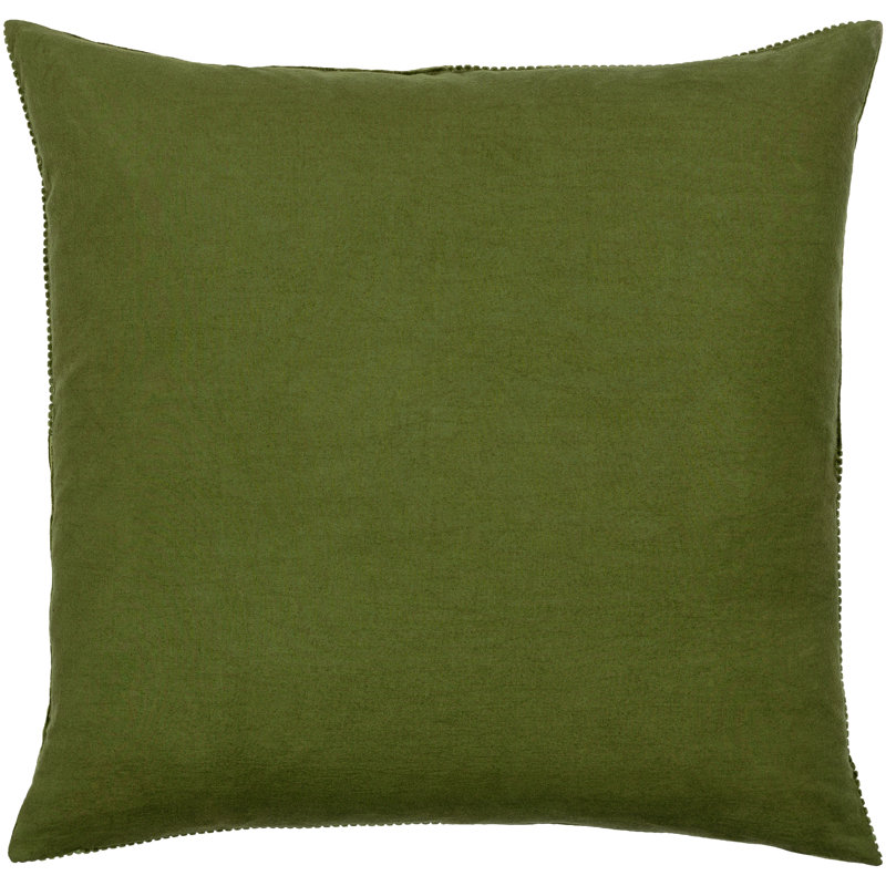 Selma Cotton Throw Pillow, 20" x 20", Olive