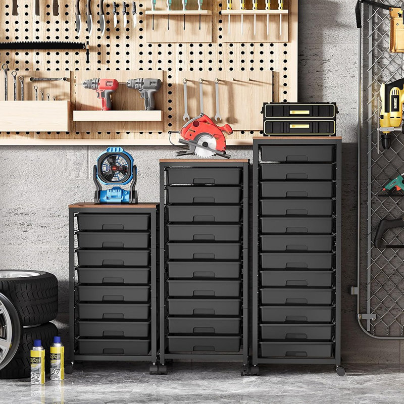 Rolling Cart With Drawers,10 Drawer Rolling Cart,rolling Storage Cart With Drawers,black Rolling Drawer Cart,teacher Rolling Cart For Classroom Storage,craft Cart With Wooden Tabletop