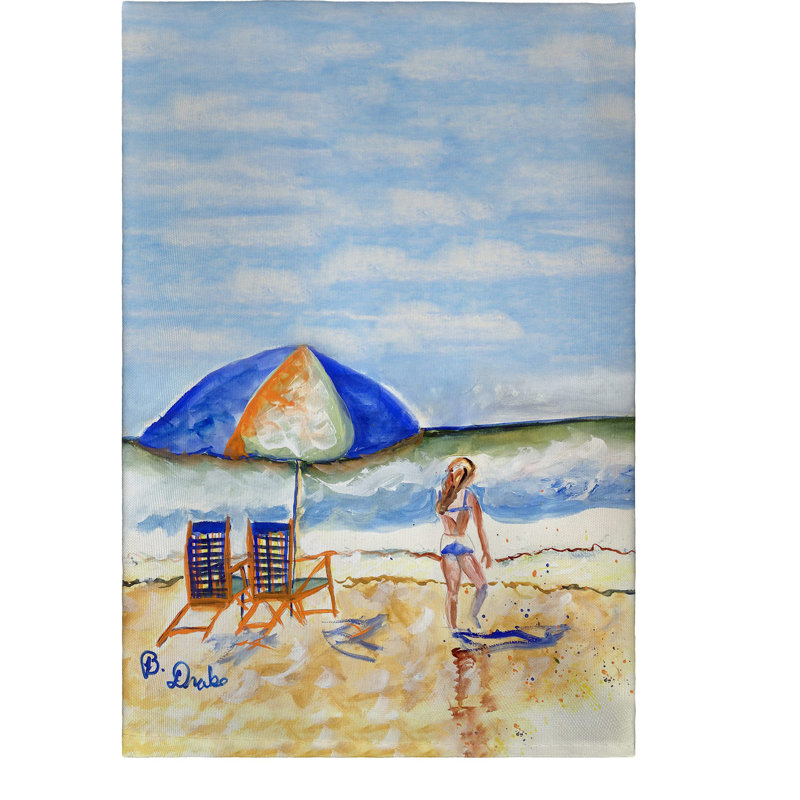 Chaise de plage et serviette d'invité pour fille