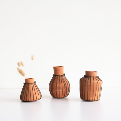 Ensemble de 3 vases de table en terre cuite 3 pièces Cecilia Brown
