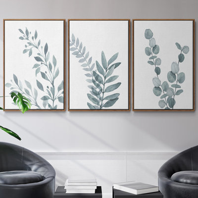 " Blue Botanical Wash I " 3 - Pieces