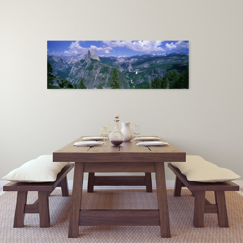Nevada Fall And Half Dome Yosemite National Park California by Collezione Panoramica - Wrapped Canvas Panoramic Print