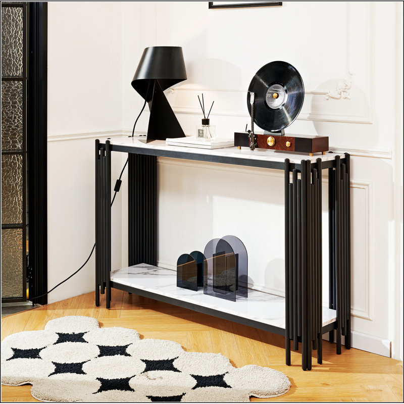 2 Tier Console Table, Living Room Sofa Table, Modern Narrow Entryway Table