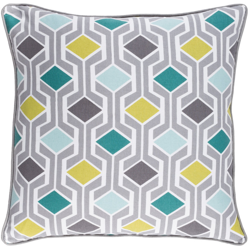 Inga Teal Multi Cotton Square Decorative Pillow Set
