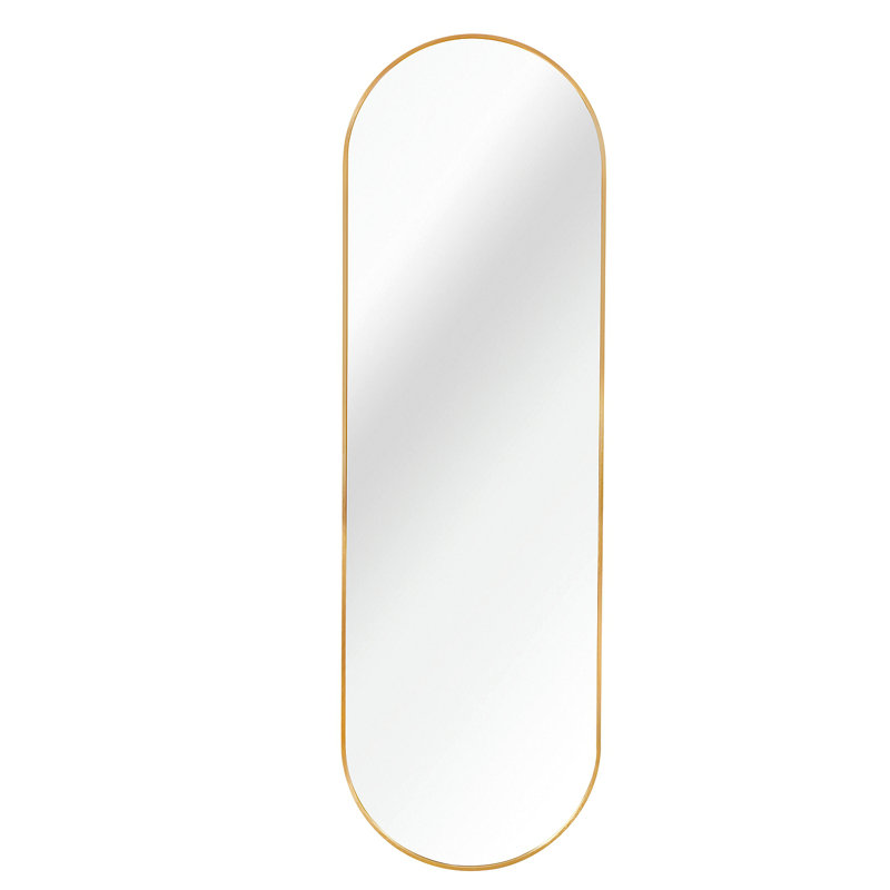 Gold 63 X 20IN Pill Shaped Full Lenghth Mirror Or Bathroom Mirror, Gold