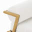 Fauteuil club d'extérieur en fer au fini teck La Fiora, coussin blanc cassé, ensemble de 2