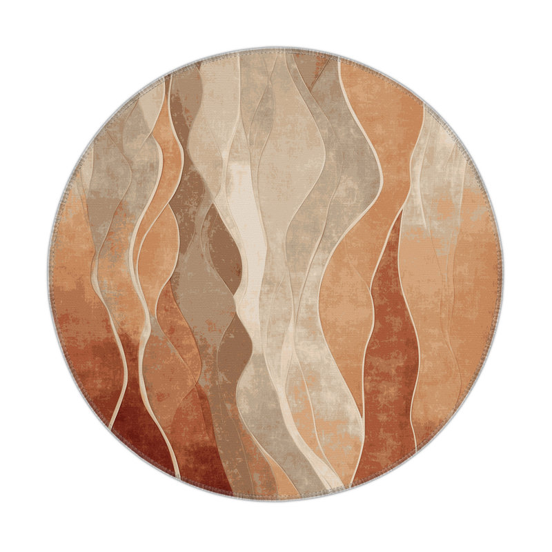 Tapis d'intérieur et d'extérieur Fluid Serenity, Rond 5 pi