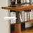 Brown + Black Rectangular Hight adjustable Solid Wood + Carbon Steel desk-108225065