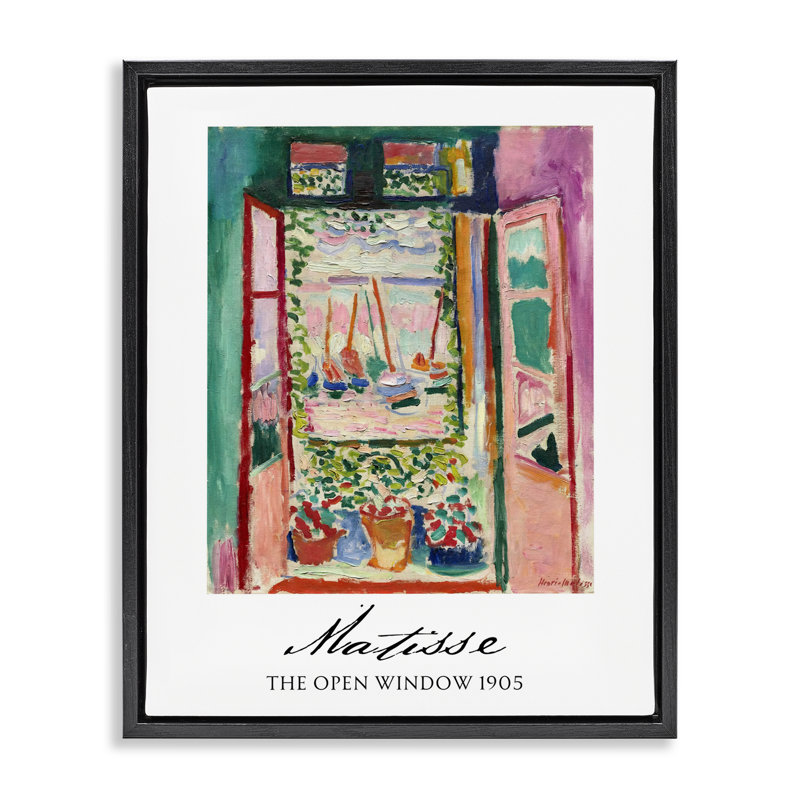 Le cadre flottant The Open Window Matisse, design par Vintage Hustle, H 31 po x l 25 po, Cadre flottant noir de jais
