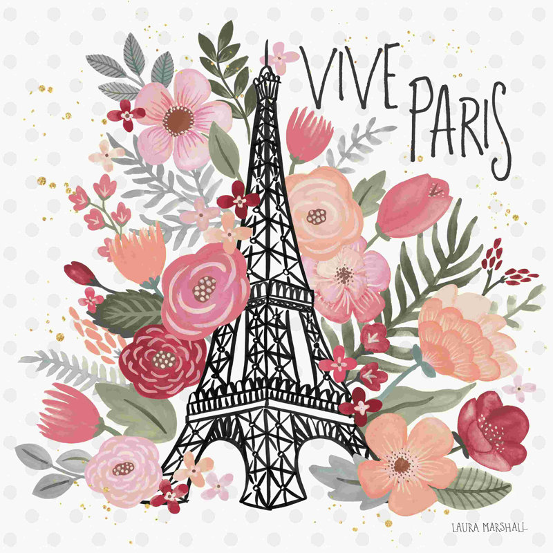 Paris est en fleurs III, H 20 po x l 20 po, Non, Toile tendue