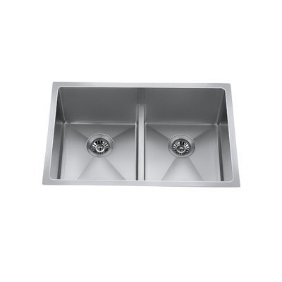 Évier de cuisine à double cuve avec accessoires encastrable L 29 po x l 19 po