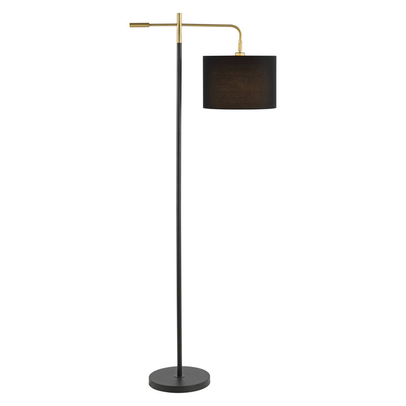 Thera 66.25'' Black / Brass Gold Arched Floor Lamp