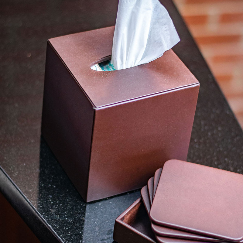 Murtagh Tissue Box Cover, Chocolate Brown