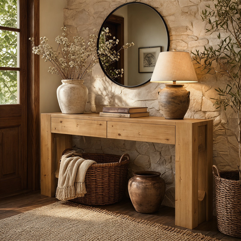 Console en bois massif 63 "