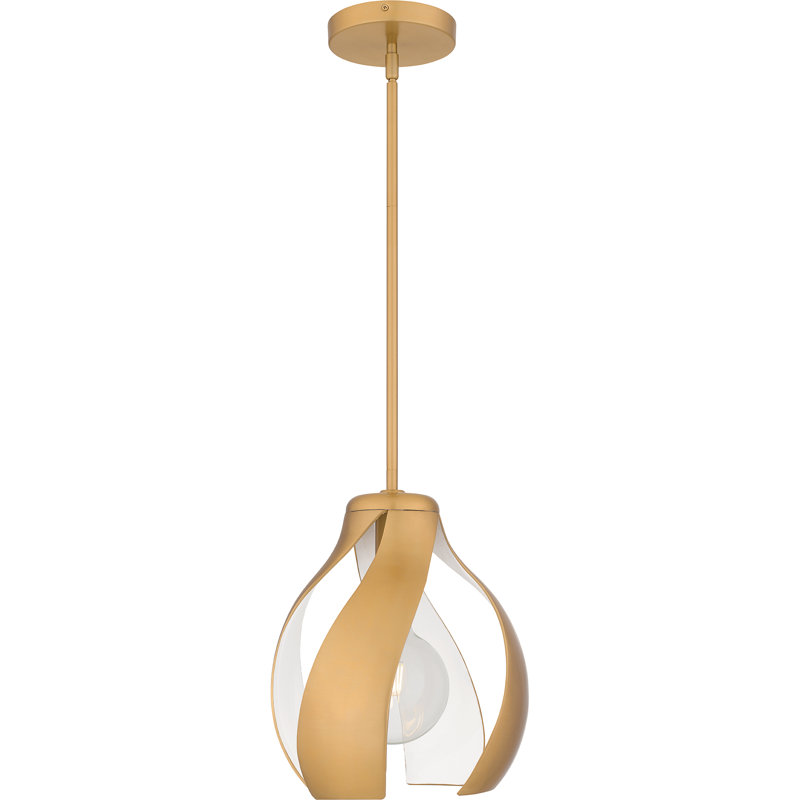 Krenn 1-Light Pendant Light, Brushed Weathered Brass