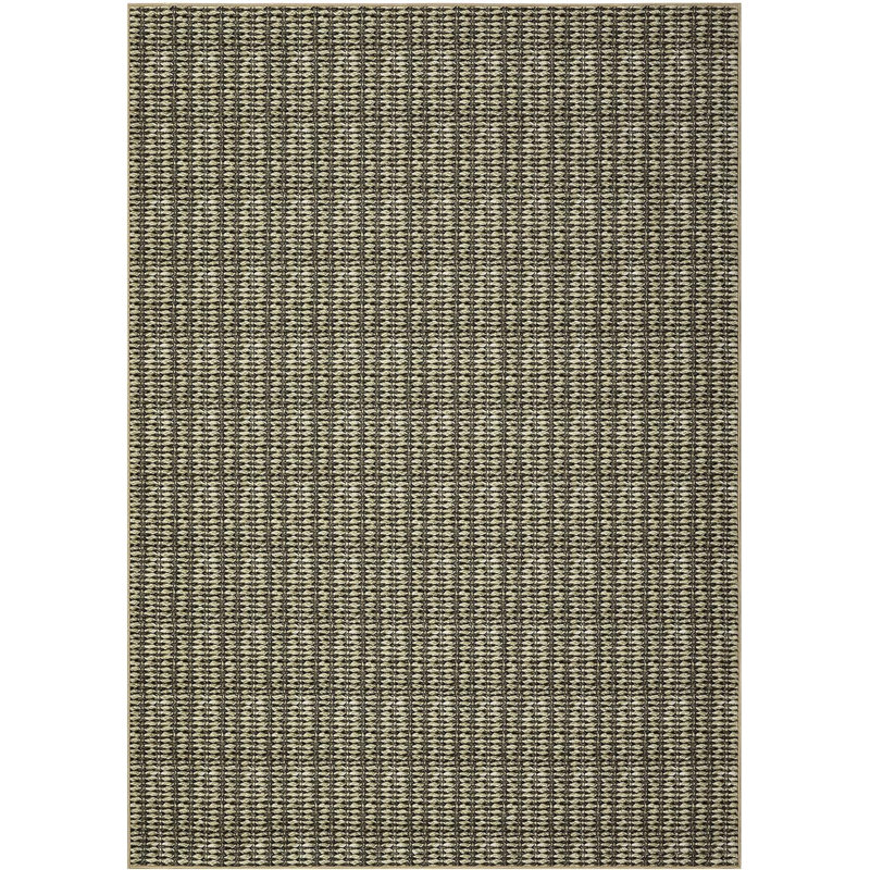 2x6 Washable Modern Textured Stripe Rug Thin Non-Slip Low Pile Stain-Resistant Reinforced Edges Foldable Entryway Beige