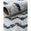 Tapis bleu / ivoire en polyester tissé à la machine Eudora-1860116687