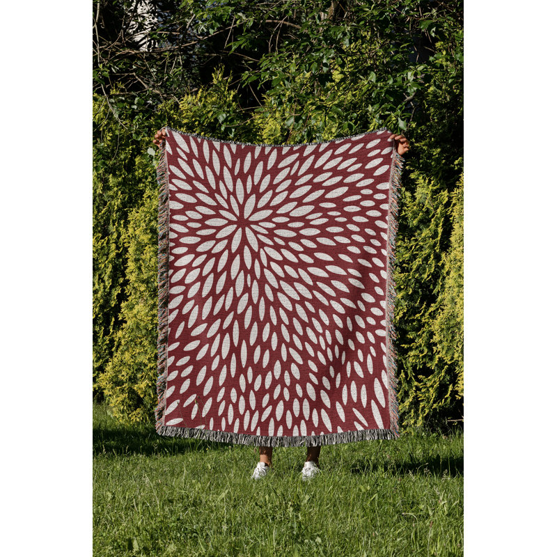 Jeté en coton Addy, 50x60, Rouge